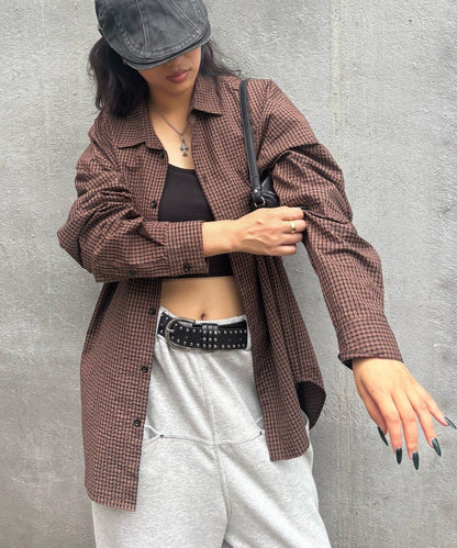 【WHO'S WHO gallery】格紋寬鬆襯衫