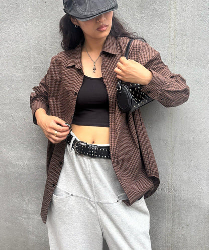 【WHO'S WHO gallery】格紋寬鬆襯衫