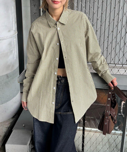 【WHO'S WHO gallery】格紋寬鬆襯衫