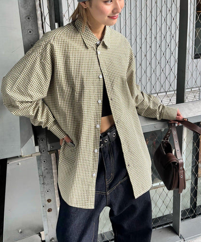 【WHO'S WHO gallery】格紋寬鬆襯衫