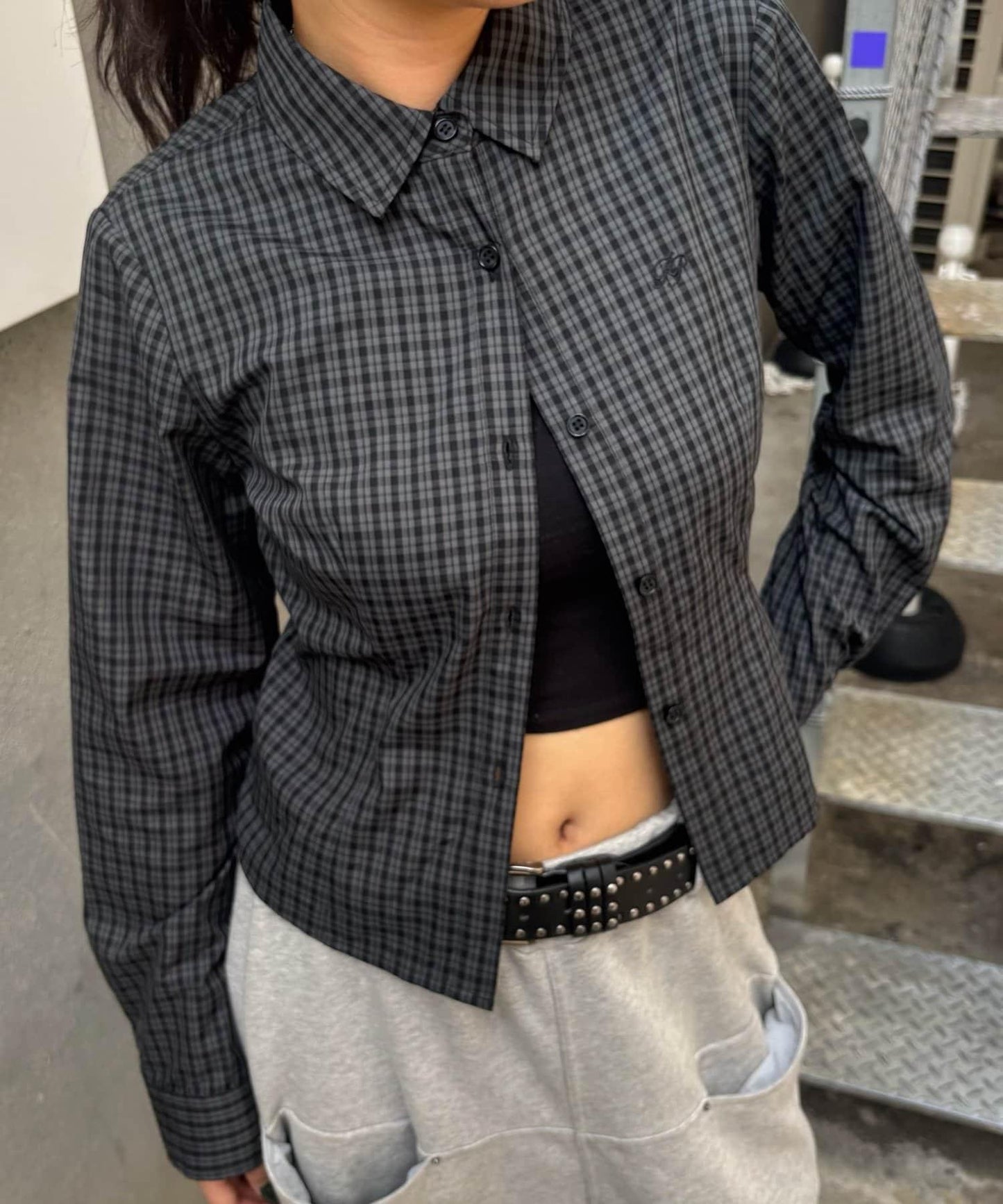 多色組合簡約飛鏢襯衫