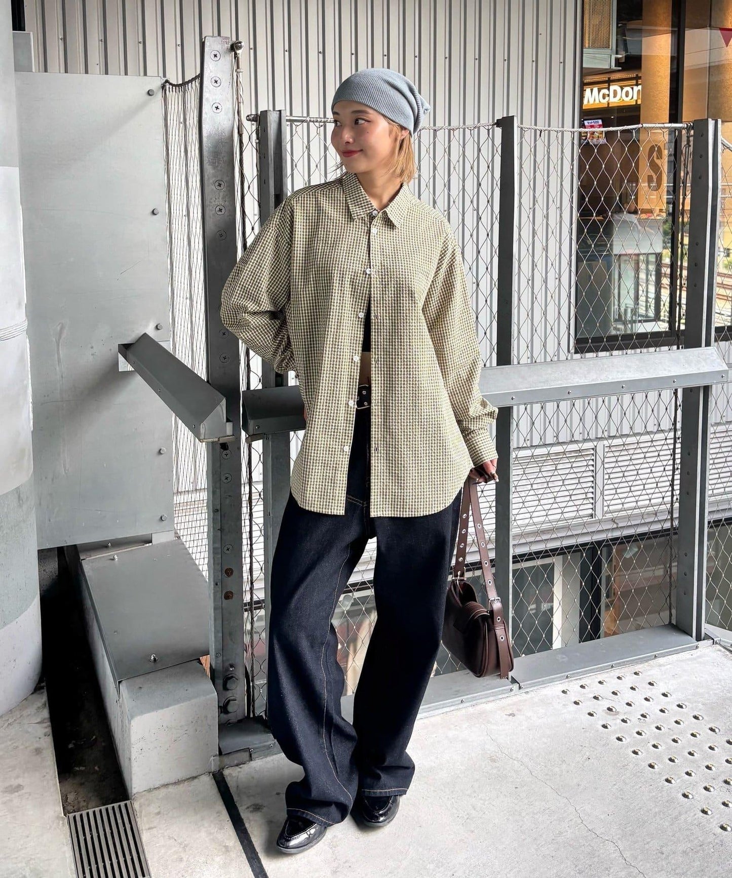 【WHO'S WHO gallery】格紋寬鬆襯衫