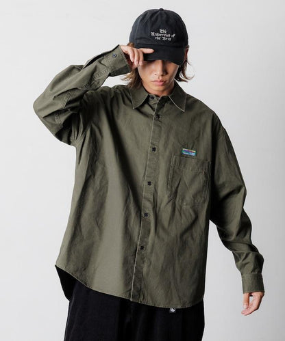 寬鬆版型水洗常規領襯衫