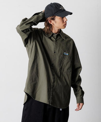 寬鬆版型水洗常規領襯衫