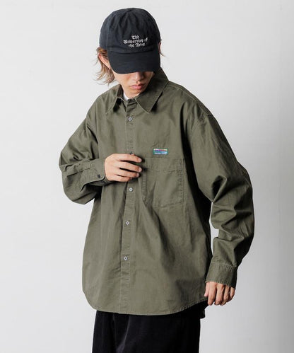 寬鬆版型水洗常規領襯衫