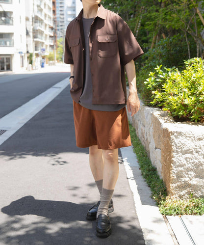 雙口袋工裝短袖襯衫