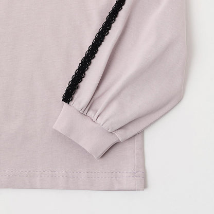 蕾絲蝴蝶結貼花長袖T恤