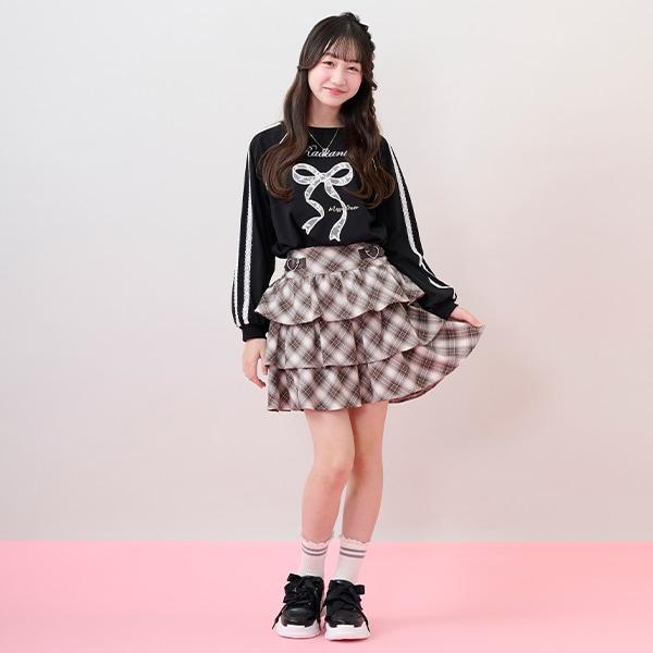 蕾絲蝴蝶結貼花長袖T恤