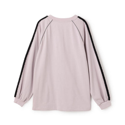 蕾絲蝴蝶結貼花長袖T恤