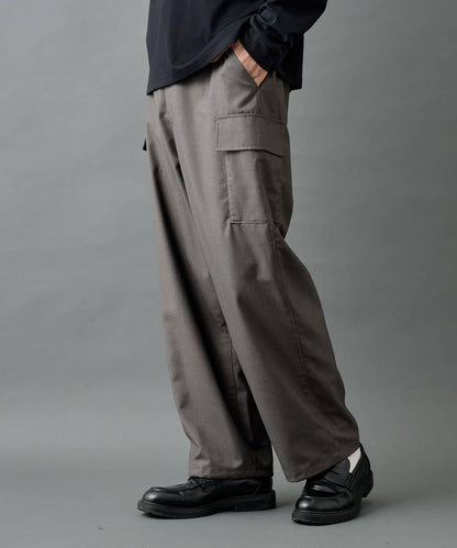 【AW/可搭配套裝】羊毛混紡工裝休閒褲