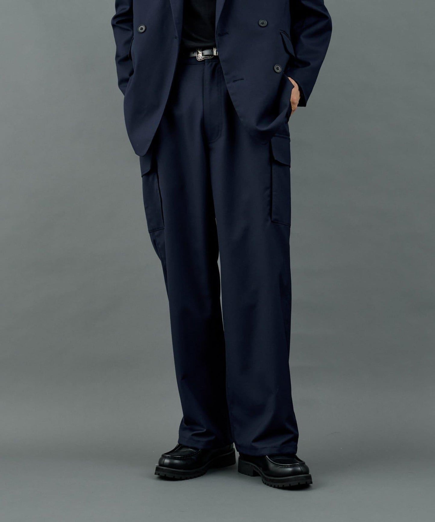 【AW/可搭配套裝】羊毛混紡工裝休閒褲