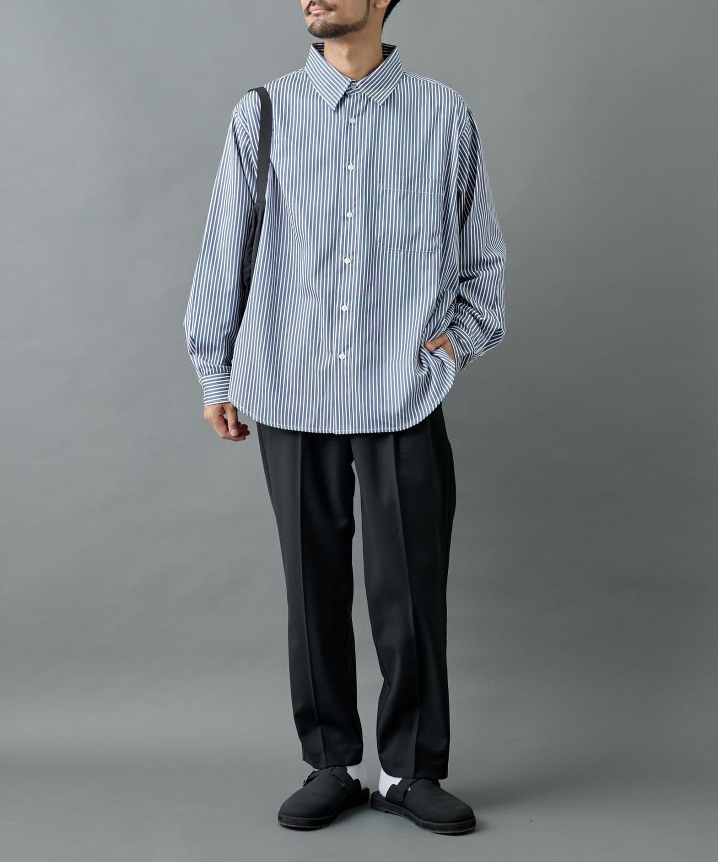 【AW/可搭配套裝】羊毛混紡錐形褲