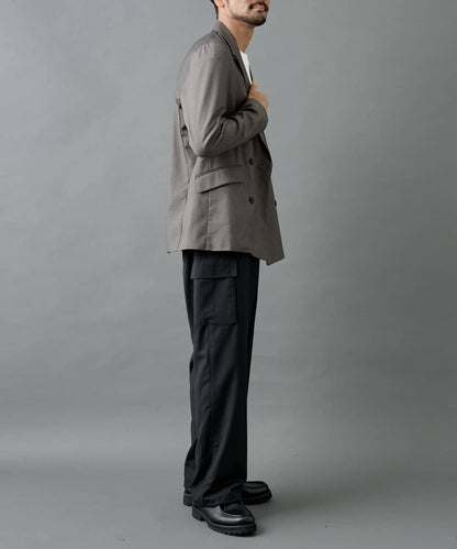 【AW/可搭配套裝】羊毛混紡工裝休閒褲