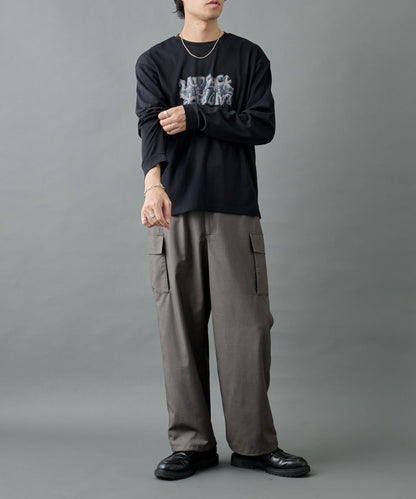 【AW/可搭配套裝】羊毛混紡工裝休閒褲