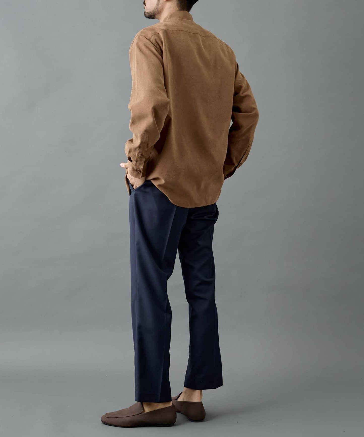 【AW/可搭配套裝】羊毛混紡錐形褲