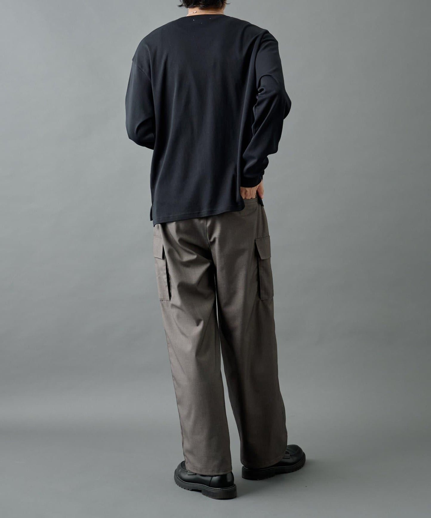 【AW/可搭配套裝】羊毛混紡工裝休閒褲