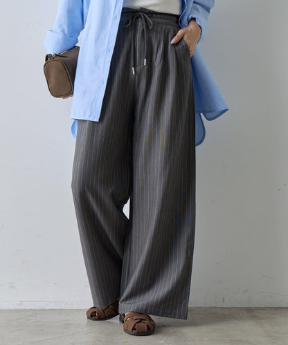 【AW】細條紋休閒褲