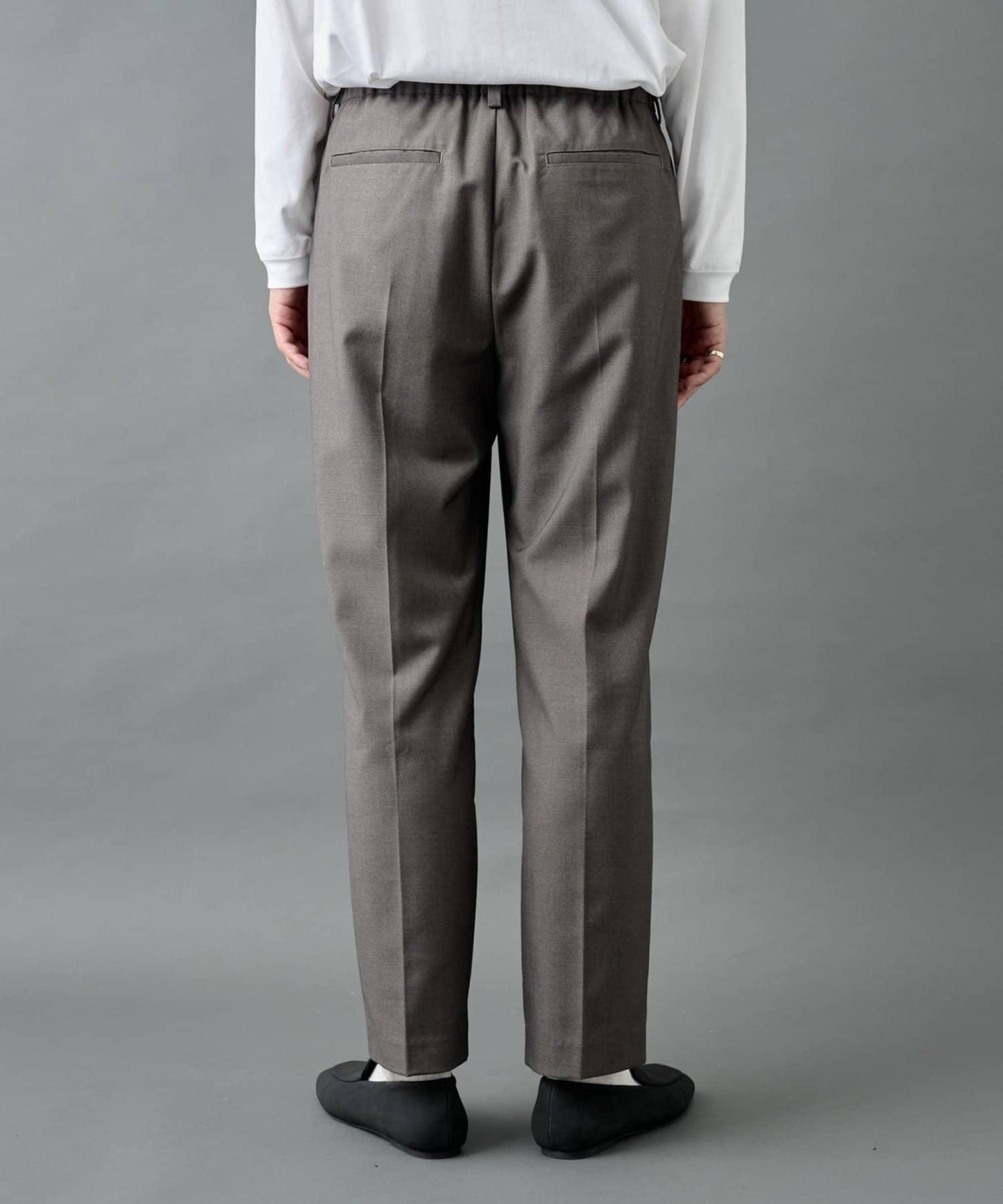 【AW/可搭配套裝】羊毛混紡錐形褲