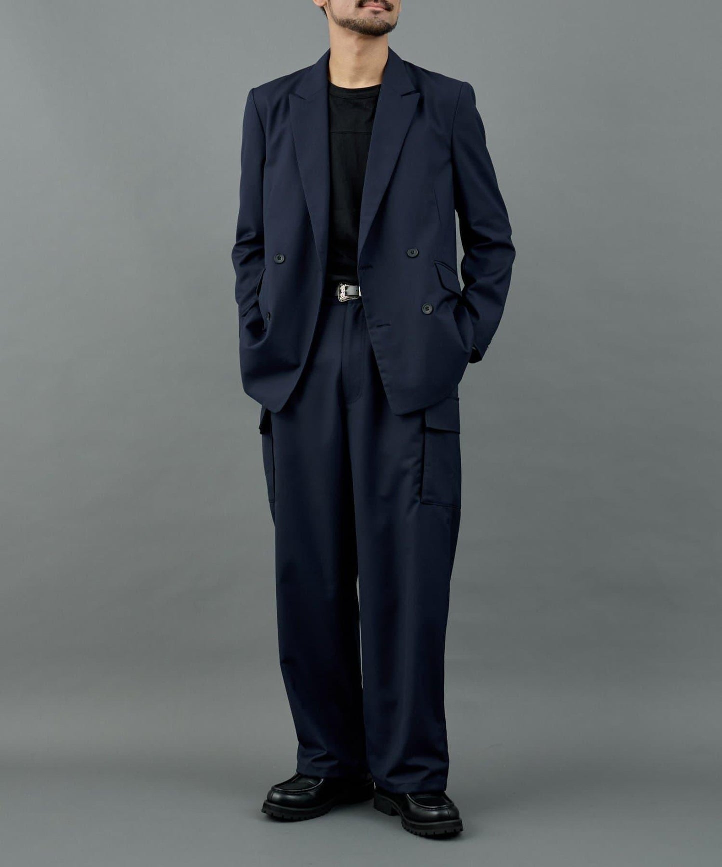 【AW/可搭配套裝】羊毛混紡工裝休閒褲