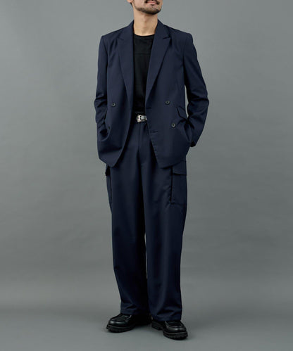 【AW/可搭配套裝】羊毛混紡工裝休閒褲