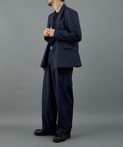 【AW/可搭配套裝】羊毛混紡工裝休閒褲