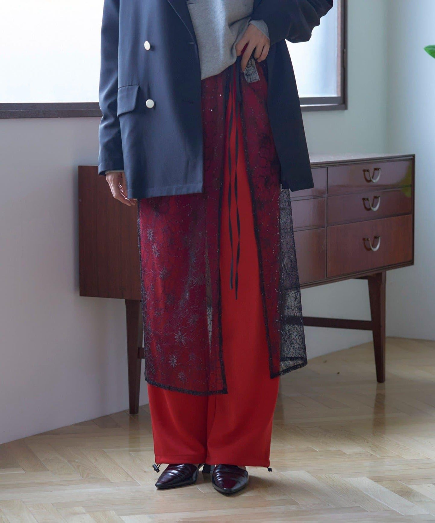 【nane】針織休閒寬鬆長褲