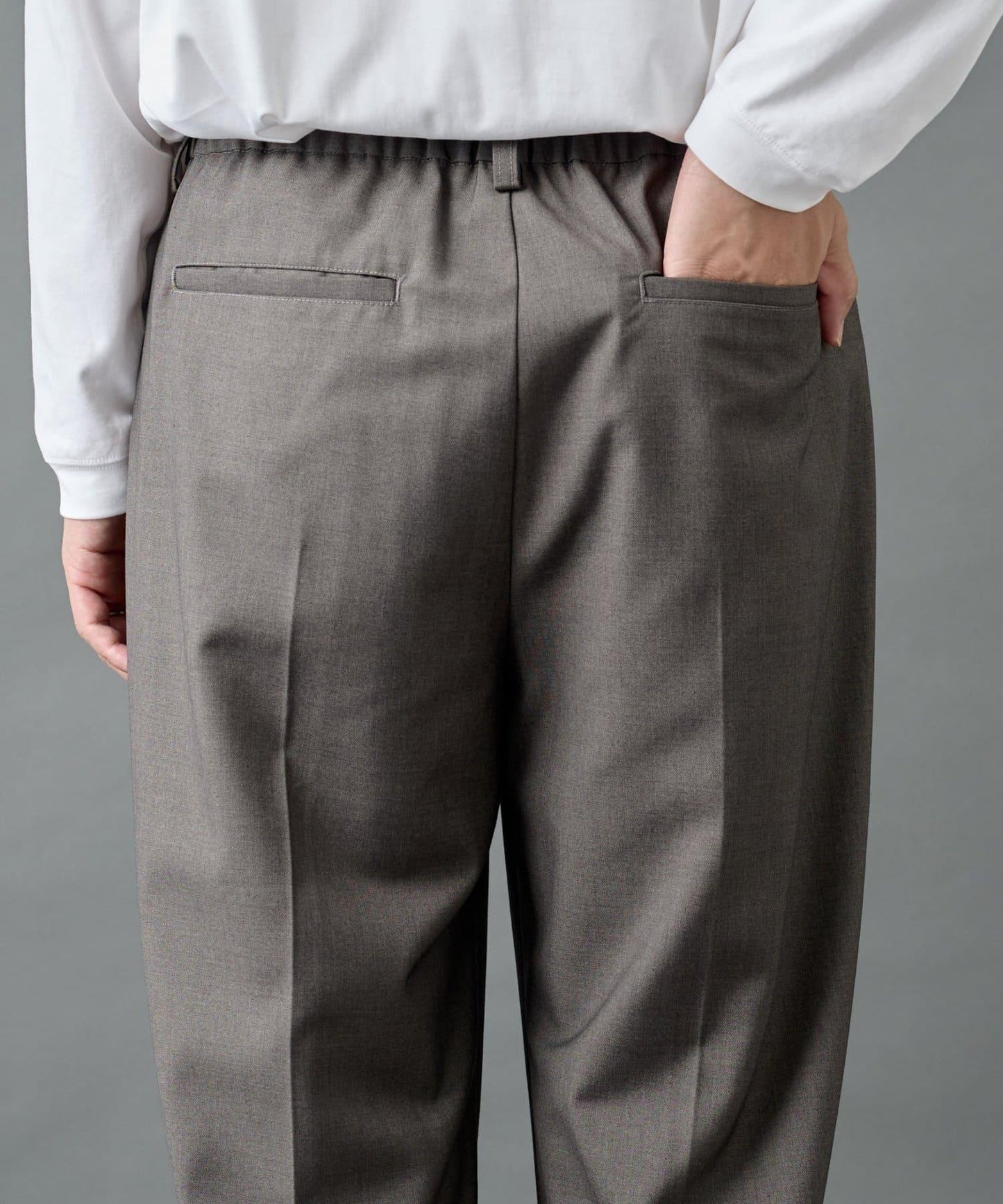 【AW/可搭配套裝】羊毛混紡錐形褲