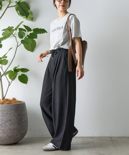 【AW】細條紋休閒褲