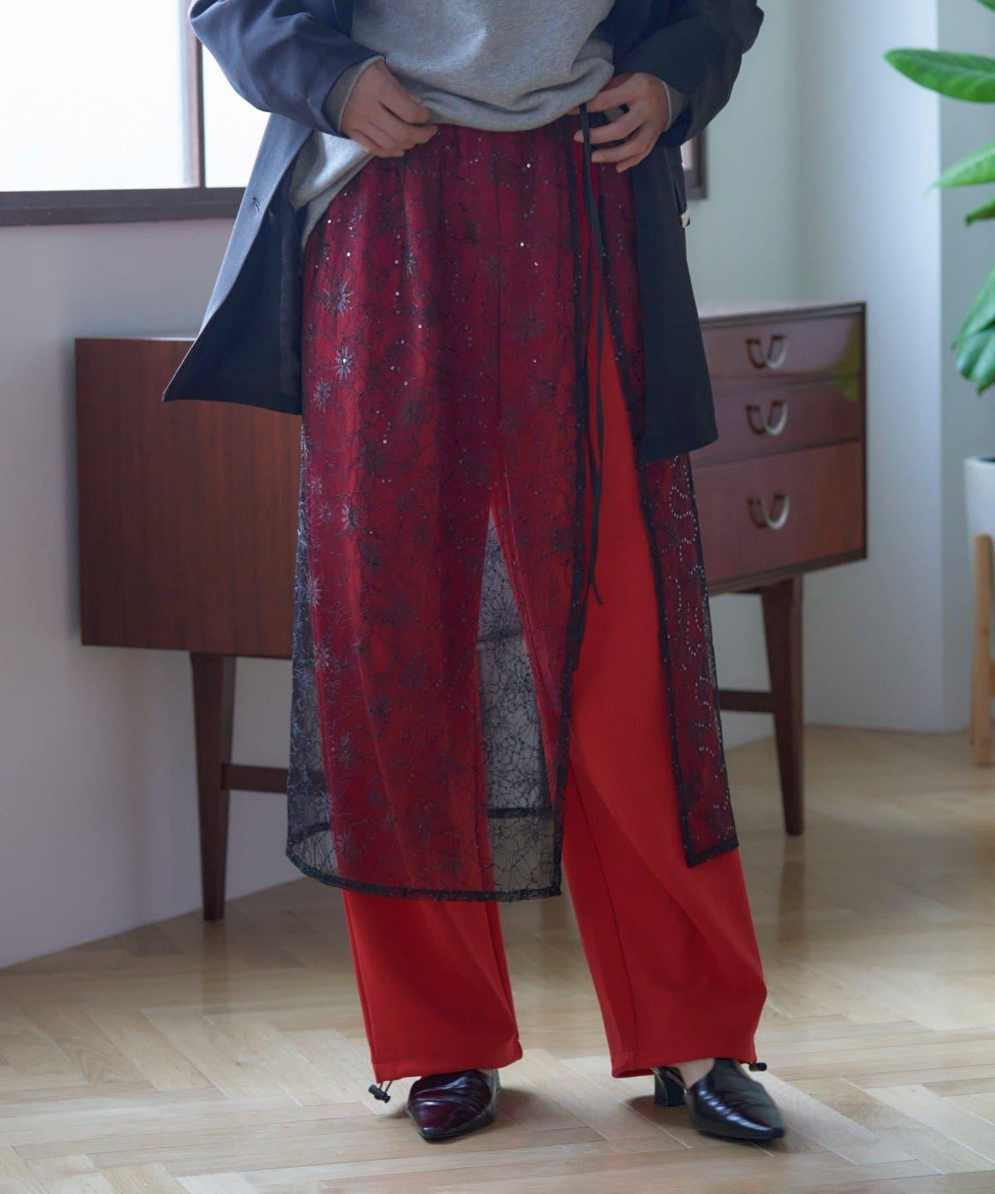 【nane】針織休閒寬鬆長褲