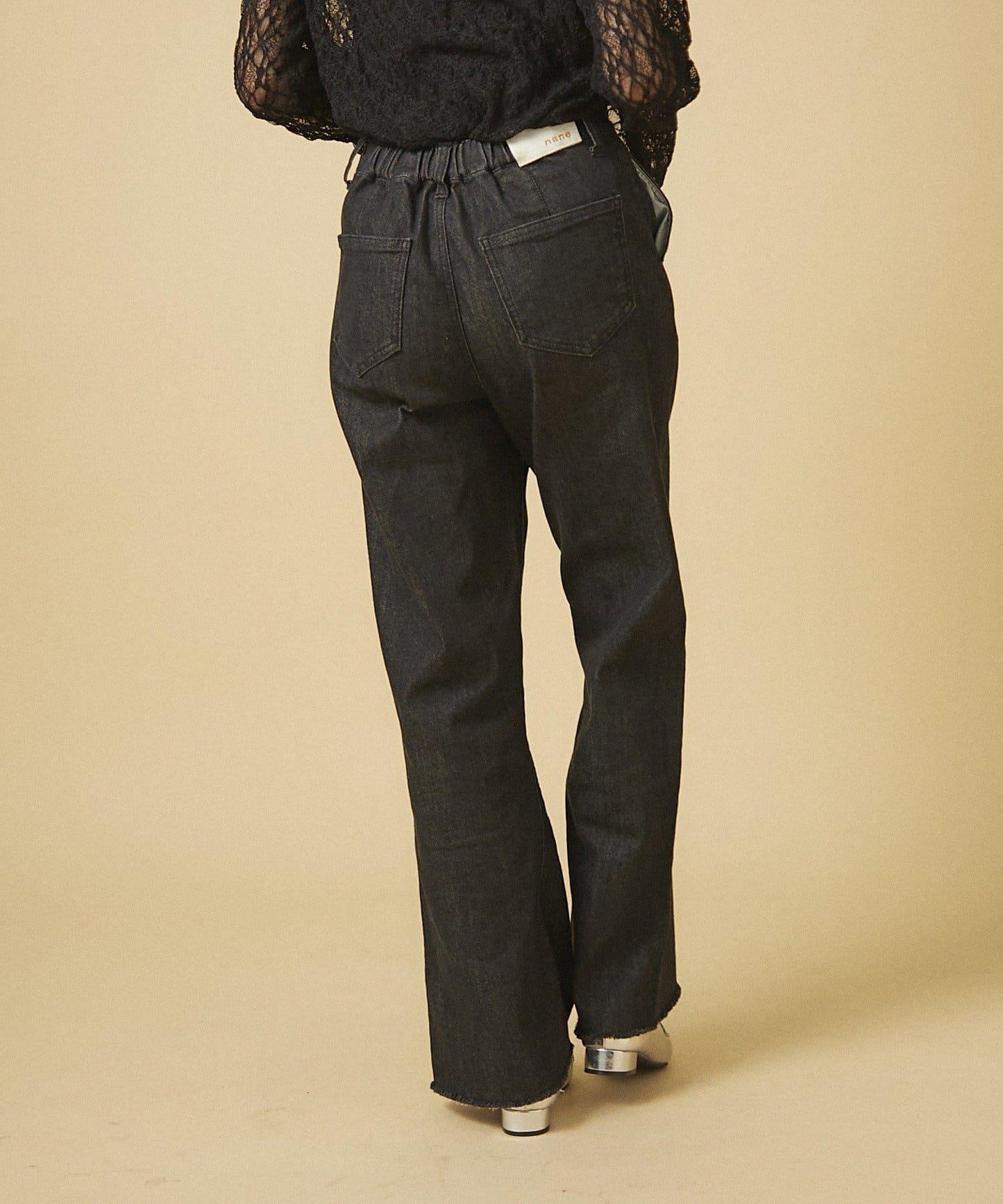 【nane】《サイズ展開有》直筒牛仔喇叭褲