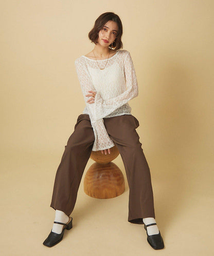 【SET UP對應】雙褶直筒褲