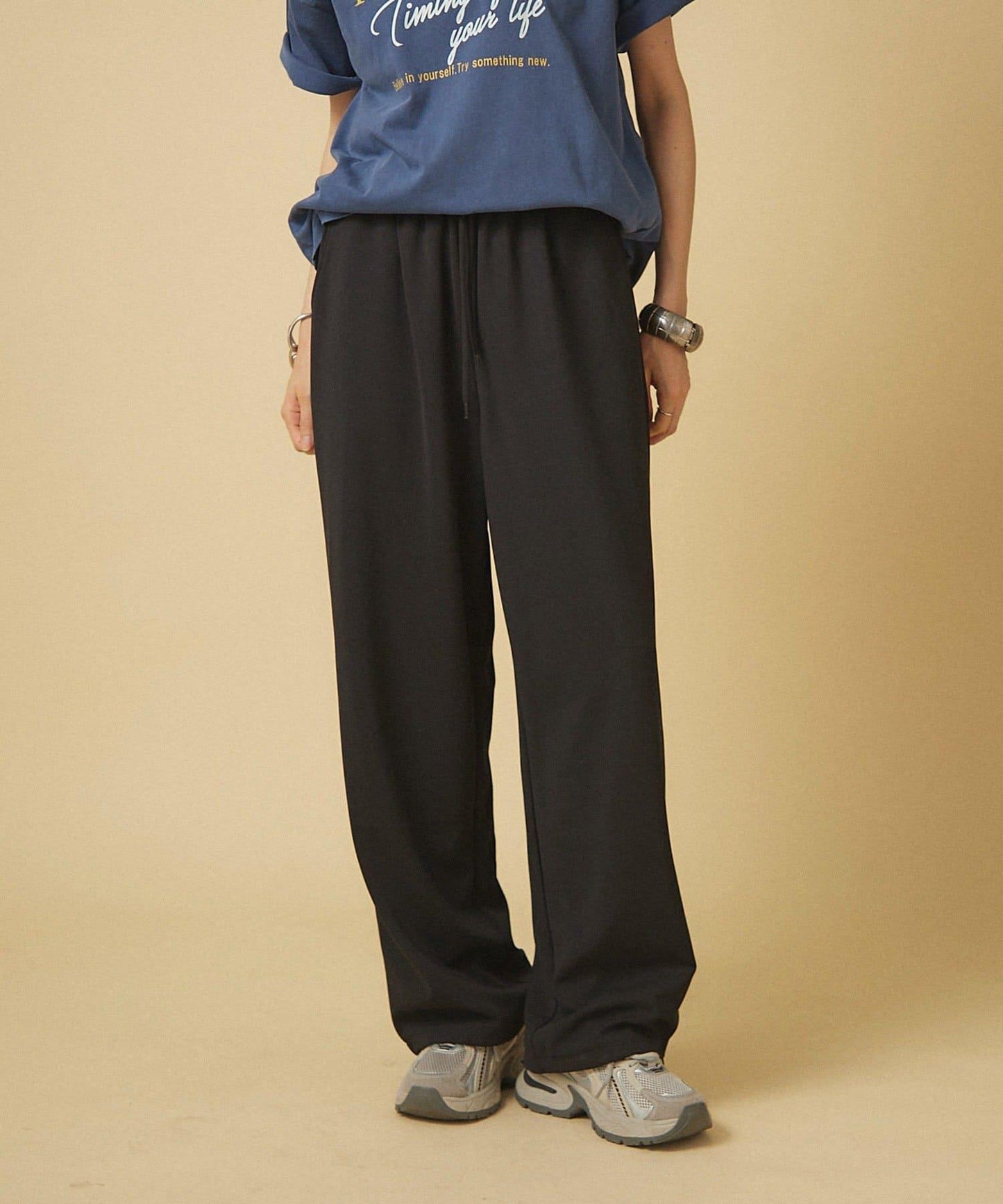 【nane】針織休閒寬鬆長褲