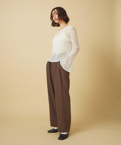 【SET UP對應】雙褶直筒褲