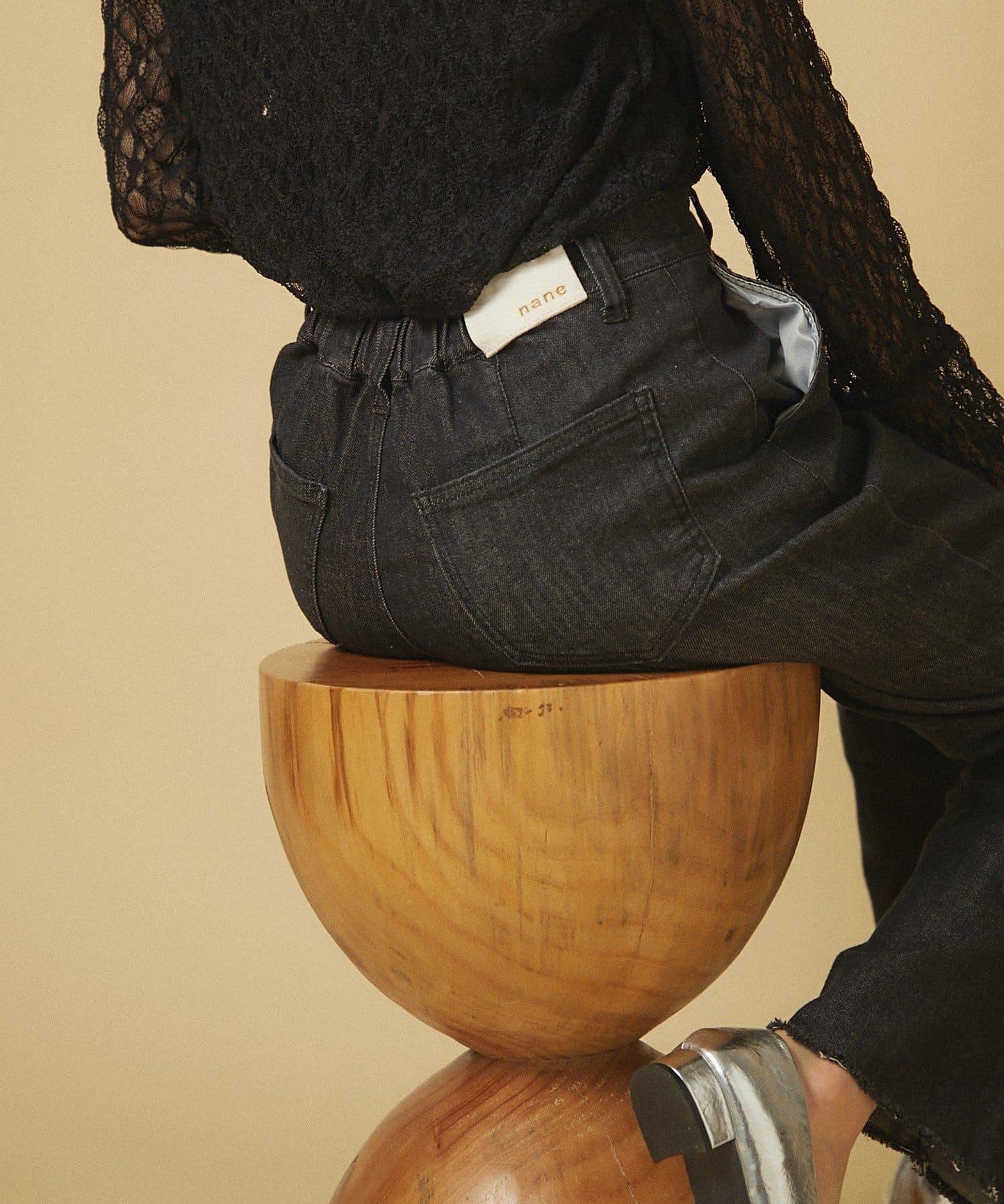 【nane】《サイズ展開有》直筒牛仔喇叭褲