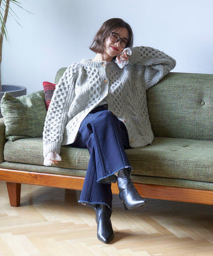 【nane】《サイズ展開有》直筒牛仔喇叭褲