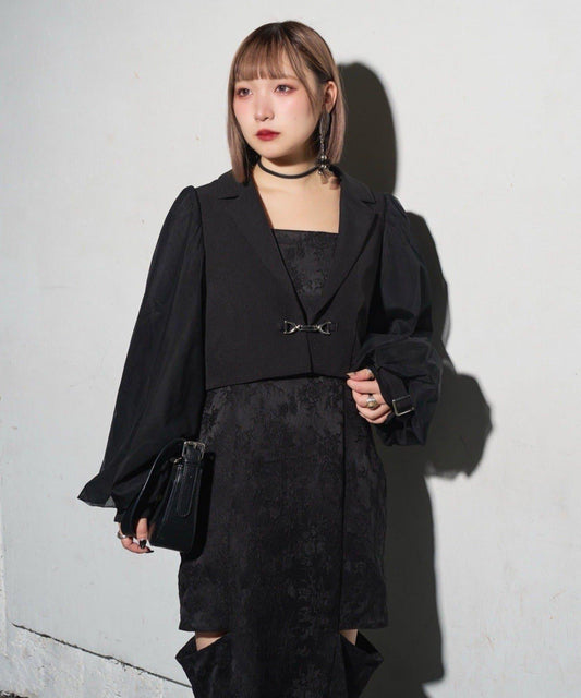 【Mavie..7】網紗袖短款夾克