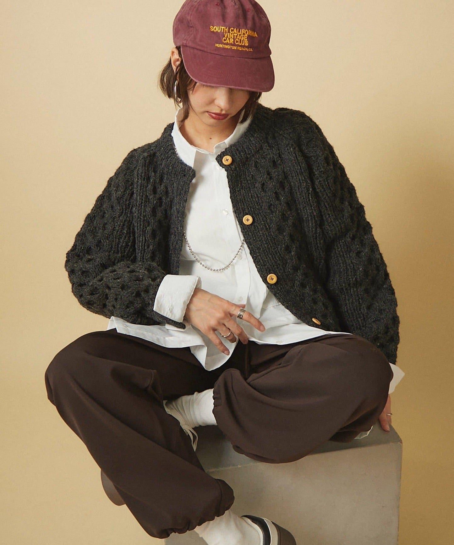 【nane】針織休閒寬鬆長褲