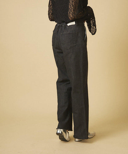 【nane】《サイズ展開有》直筒牛仔喇叭褲