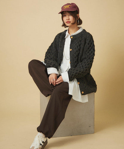 【nane】針織休閒寬鬆長褲