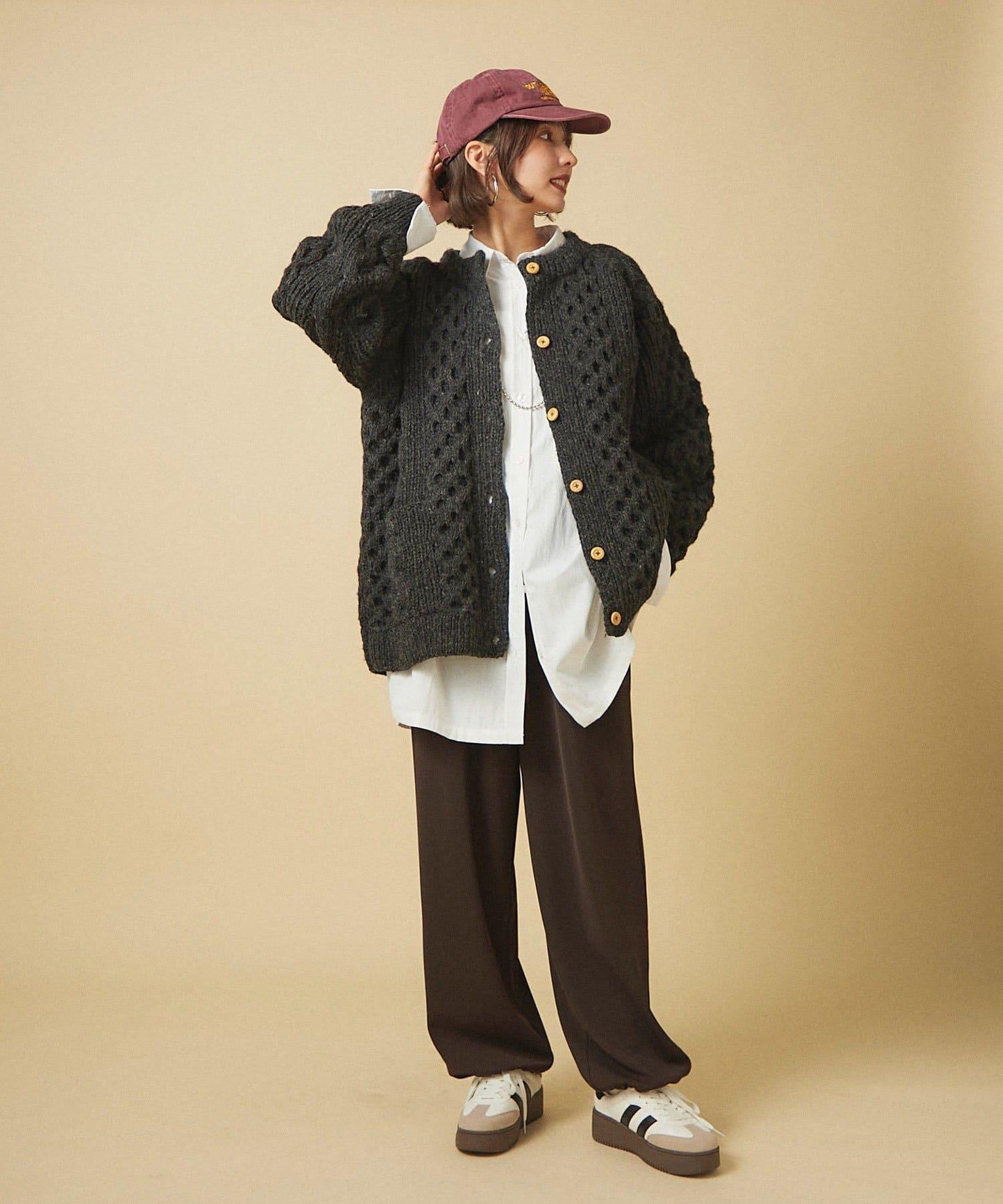 【nane】針織休閒寬鬆長褲