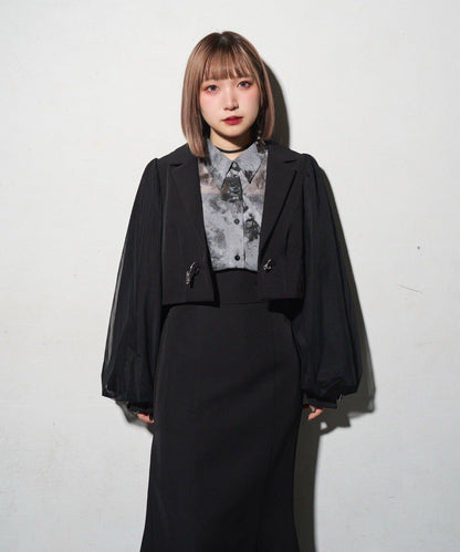 【Mavie..7】網紗袖短款夾克