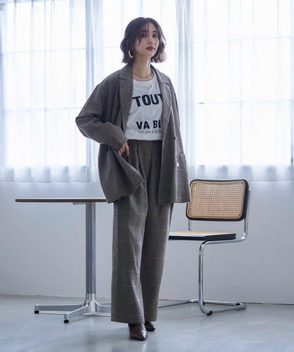 【SET UP對應】雙褶直筒褲