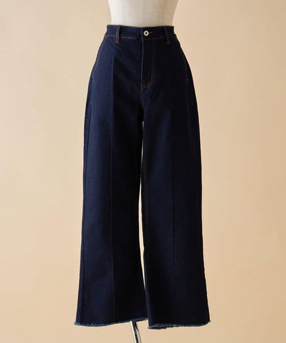 【nane】《サイズ展開有》直筒牛仔喇叭褲