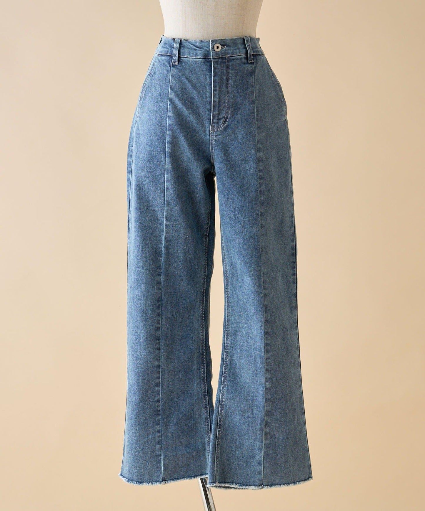 【nane】《サイズ展開有》直筒牛仔喇叭褲