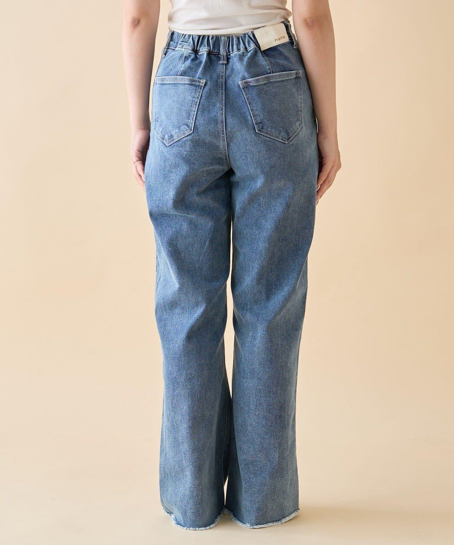 【nane】《サイズ展開有》直筒牛仔喇叭褲