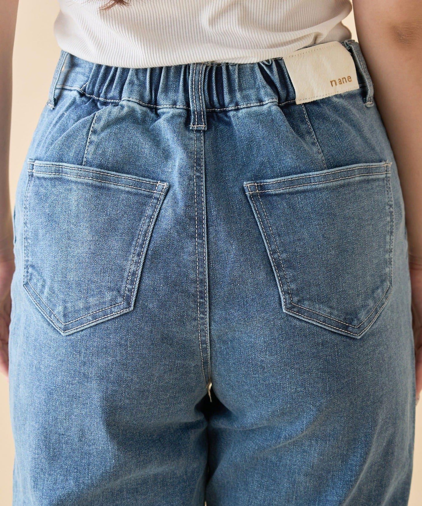 【nane】《サイズ展開有》直筒牛仔喇叭褲