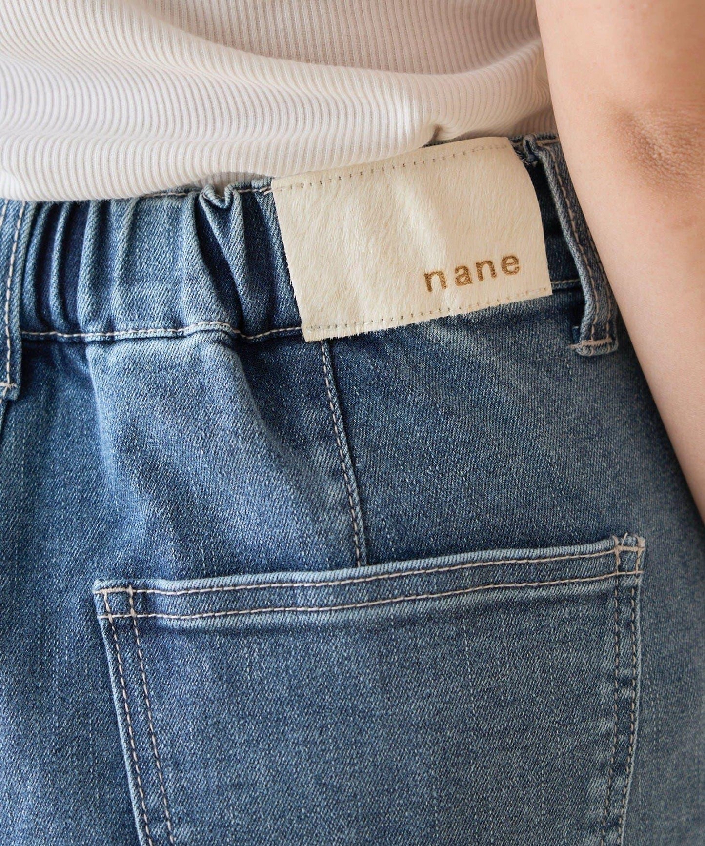 【nane】《サイズ展開有》直筒牛仔喇叭褲