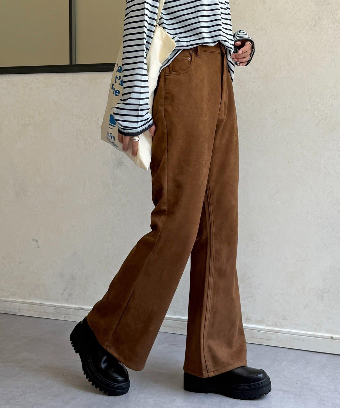 【PIPI監修】仿麂皮喇叭褲