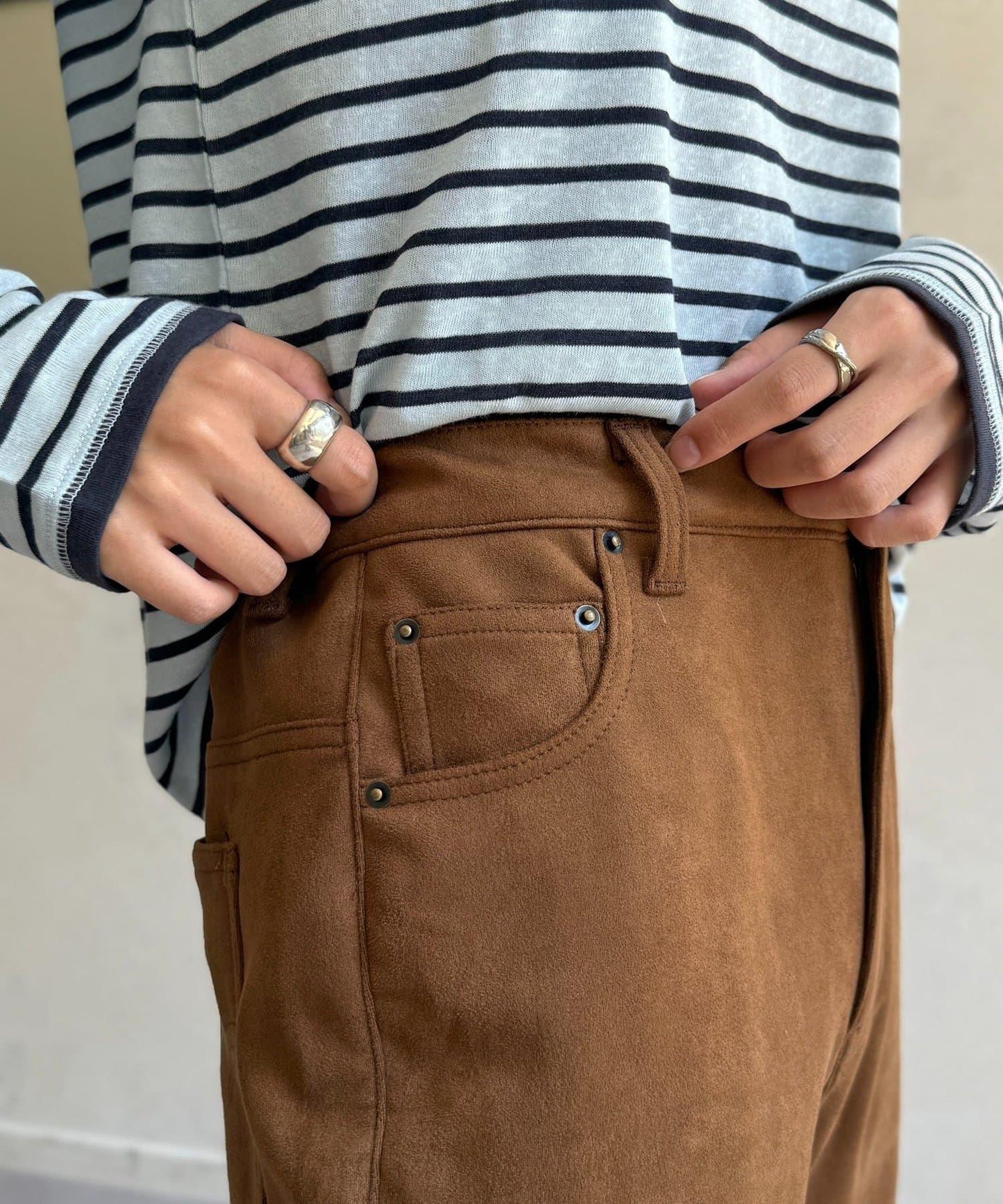 【PIPI監修】仿麂皮喇叭褲