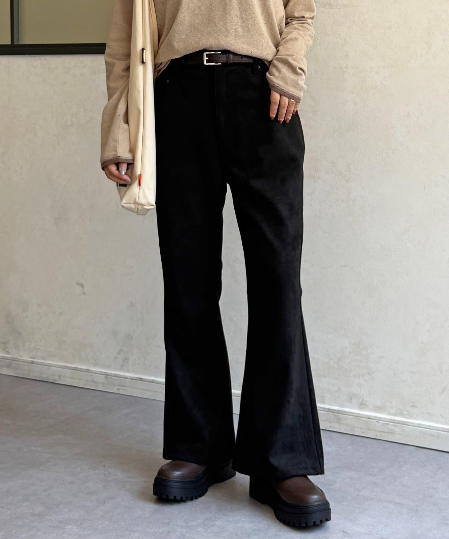 【PIPI監修】仿麂皮喇叭褲